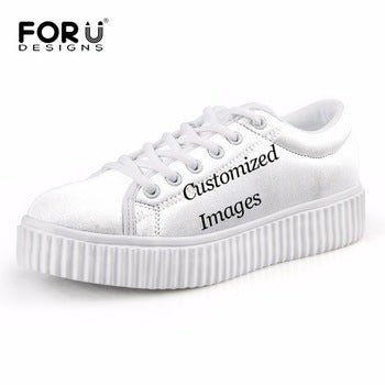 Custom Images or Logo Flats Platform Shoes Woman Women's Fashion Low Style Creepers Shoes for Ladies Casual Female