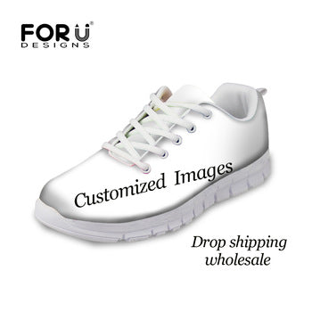 Custom Images or Logo Women Spring Flats Casual Shoes Breathable Comfortable Leisure Shoes Woman Ladies Flat Shoe